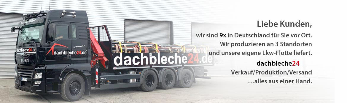 7x in Deutschland für Sie vor Ort. Wir produzieren an 3 Standorten und unsere eigene Lkw-Flotte liefert.